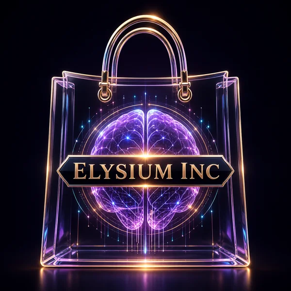 Elysium AI luxury bag logo concept